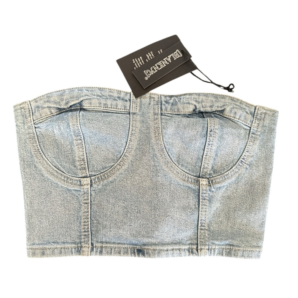 Blanknyc denim stretch bustier